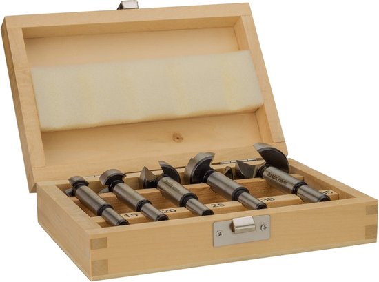 Coffret Mèches à Bois. Jeu de 5 forets 15, 20, 25, 30, 35 mm