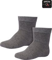 Bonnie Doon Basic Sokken Baby Licht Grijs 0/4 maand - 2 paar - Unisex - Organisch Katoen - Jongens en Meisjes - Stay On Socks - Basis Sok - Zakt niet af - Gladde Naden - GOTS gecertificeerd - 2-pack - Multipack - Light Grey Heather - OL9344012.107