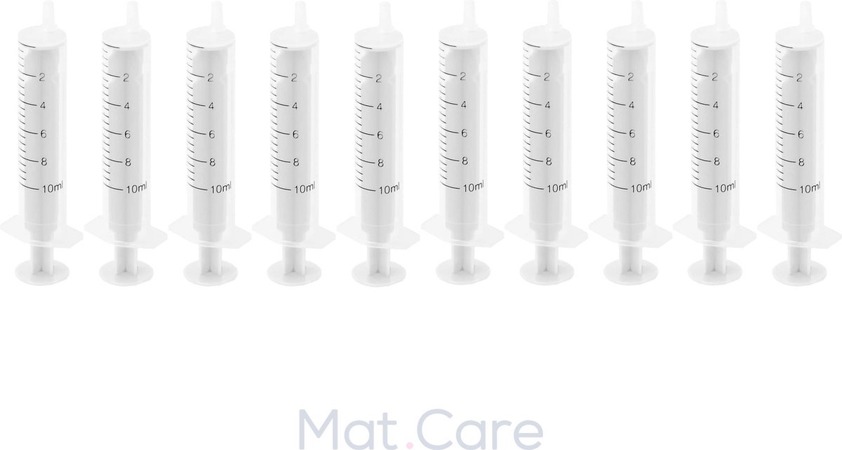 Mat Care spuit - spuiten - doseerspuit zonder naald - injectiespuit 10ml set 10 stuks