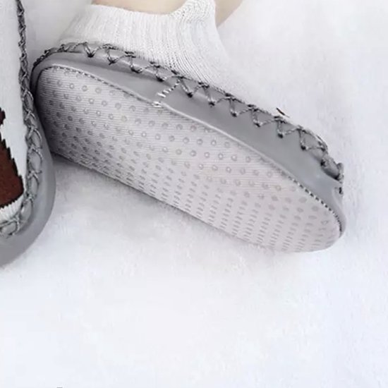 Slofjes Baby Beer Voetlengte 12 CM Maat 20 Anti-Slip Zooltje  Kraamcadeautje Unisex tot 12 Maanden