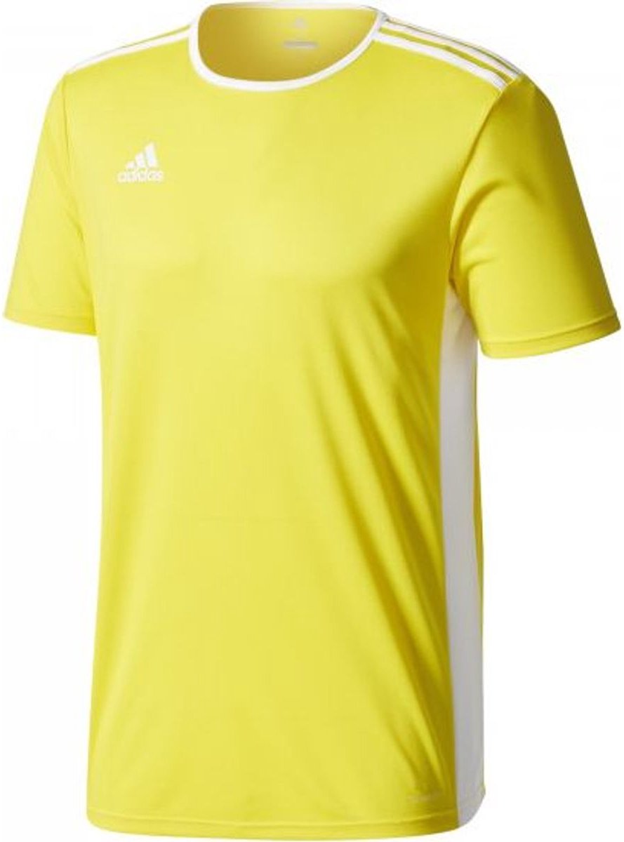 Adidas Entrada 18 Shirt Korte Mouw Kinderen - Geel / Wit | Maat: 164