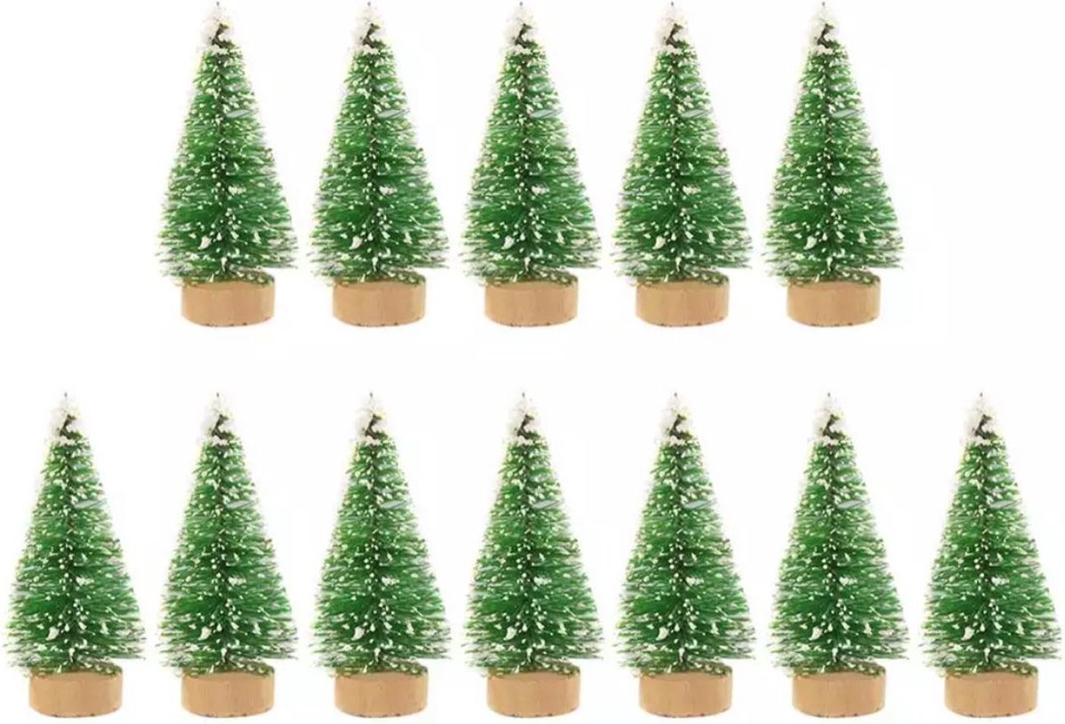 Akyol - kerstboom 7 stuk - mini kerstboompjes - kerstversiering - kerst - versiering - boom - dennenboom - christmas - kerstman - boomversiering