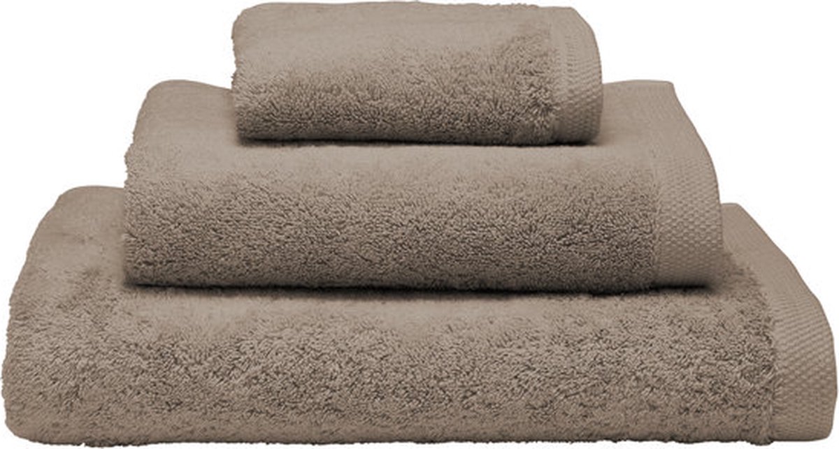 De witte Lietaer badhanddoek taupe 50x100cm