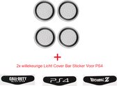 Thumb Grips -Wit met Zwarte circel - (voor 2X controller set van 4) voor PS 3-4 en Xbox