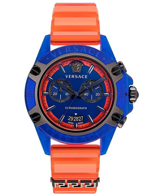 Versace Icon Active VEZ700922 Horloge - Siliconen - Oranje - Ø 44 mm
