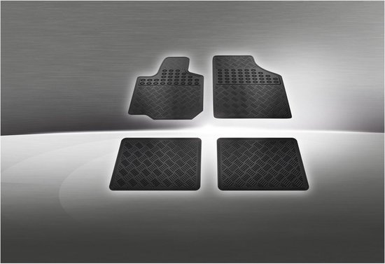 JVL 01-694 Titan Automatten-Set Metallisch mit Gummirückseite, Carbon
