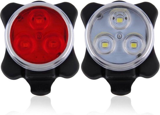 *** 2 Sets Duo LED Fietsverlichting USB Oplaadbaar - 2 Rood en 2 Wit -Waterbestendig - Fietslicht - Fietslampjes - van Heble® *** — afbeelding 2