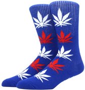 Wietsokken - Cannabissokken - Wiet - Cannabis - blauw-wit-rood - Unisex sokken - Maat 36-45