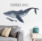Muursticker walvis - kinderkamer inspiratie - oceaan - jongen - meisje - blauw - muurdecoratie - sticker - Stickerkamer®