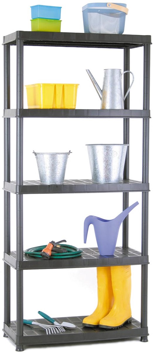 Practo rek Plasti Rack 081 | 185 x 85 x 40 cm | 5 legborden | zwart