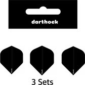 Darthoek| Flights | R4X | Zwart | 3 Sets | (9 stuks) |+ 1 set Darthoek flights