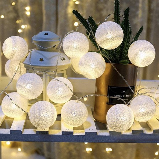 Guirlande lumineuse LED 20 boules de coton LED String Light