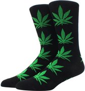 Chaussettes Weed - Chaussettes cannabis - Weed - Cannabis - noir-vert - Chaussettes unisexes - Taille 36-45