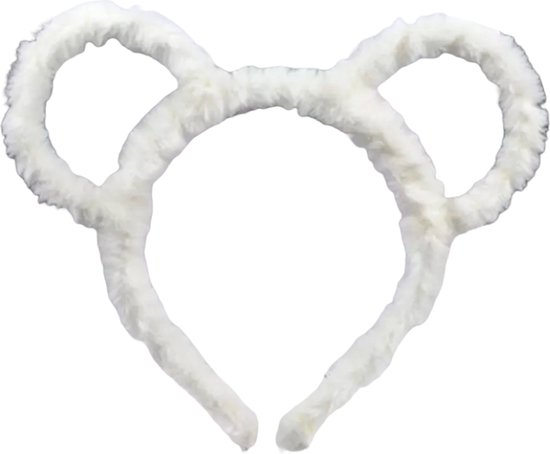 Haarband fluffy oortjes offwhite