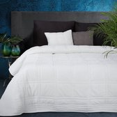 Oneiro’s luxe KRISTIN Type 2 Beddensprei wit - 220x240 cm – bedsprei 2 persoons - beige – beddengoed – slaapkamer – spreien – dekens – wonen – slapen