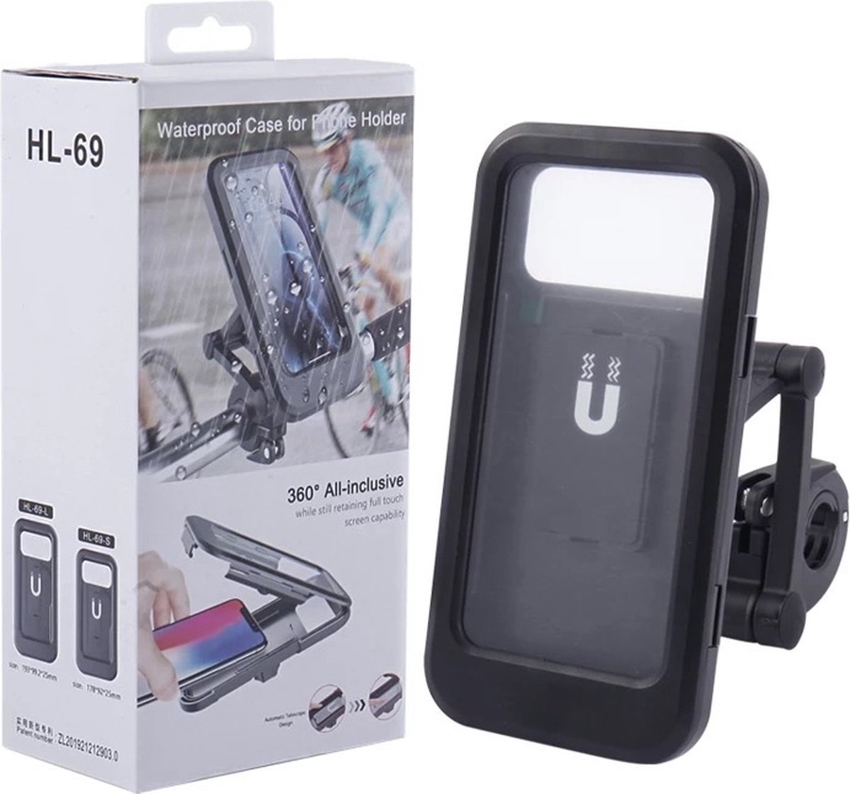 Telefoonhouder Waterproof Waterdicht Waterbestendig voor Motor, Mountainbike, kinderwagen en Fiets