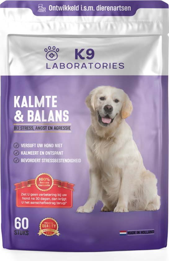 bodem repertoire Sympathiek K9 Laboratories - Kalmte & Balans - supplement - voor honden - tegen angst  - stress -... | bol.com