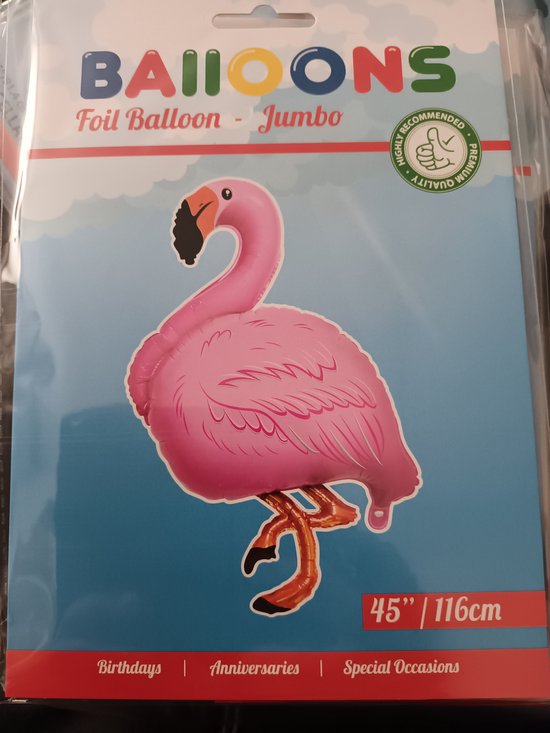 Grote folieballon flamingo 116cm!!!