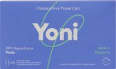Yoni 100% Biologisch Katoenen Maandverband - Medium - met vleugels - 40 stuks