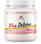 XXL Nutrition - Whey Delicious - Wei Eiwitpoeder met BCAA & Glutamine, Proteïne poeder, Eiwit shake, Whey Protein - Aardbei Banaan - 450 gram