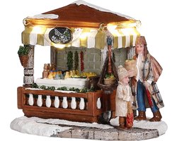 Luville - Olives market battery operated - l12xb9xh10cm - Kersthuisjes & Kerstdorpen