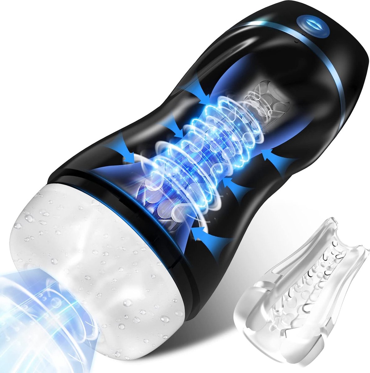 Sextoy Homme Masturbateur Vibrant - Stimulation Du Gland, 10 Modes, Recharge USB - Noir