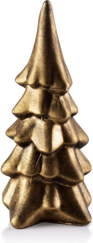 Goudkleurige keramische Kerstboom – H21 cm