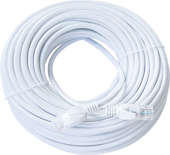 ValeDelucs Internetkabel 30 meter - CAT6 UTP Ethernet kabel RJ45 - Patchkabel LAN Cable Netwerkkabel - Wit