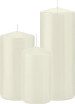 Trend Candles - Stompkaarsen set 6x stuks ivoor wit 12-15-20 cm