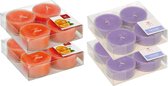 Trend Candles - 16x max-size geurkaarsen theelichtjes lavendel en sinaasappel 8 branduren