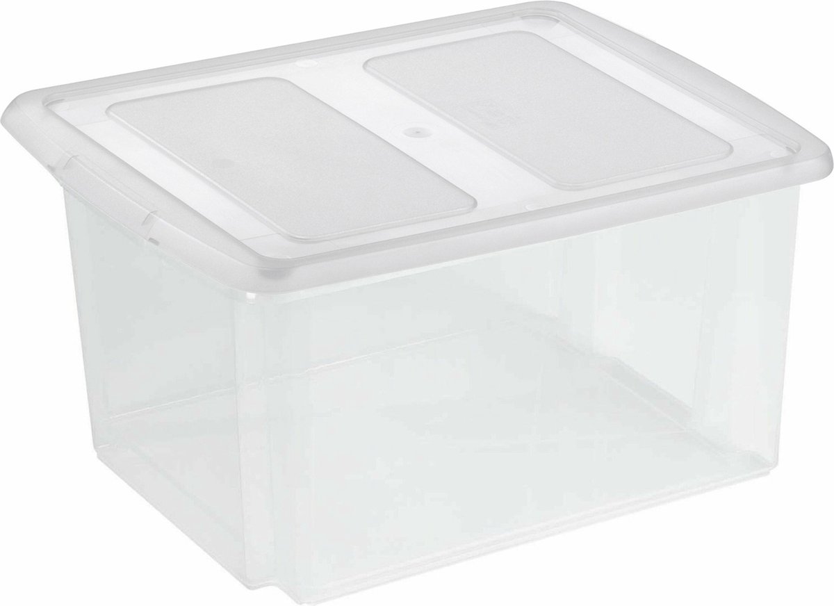 Sunware opslagbox 32 liter transparant 45 x 36 x 24 cm met afsluitbare deksel