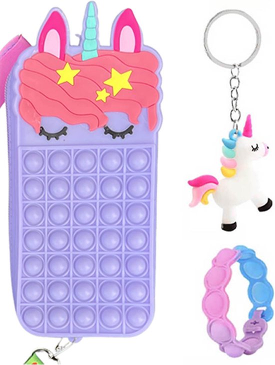 Fidget Toys Pop It fidget unicorn speelgoed pop it tas 21 x 9 x