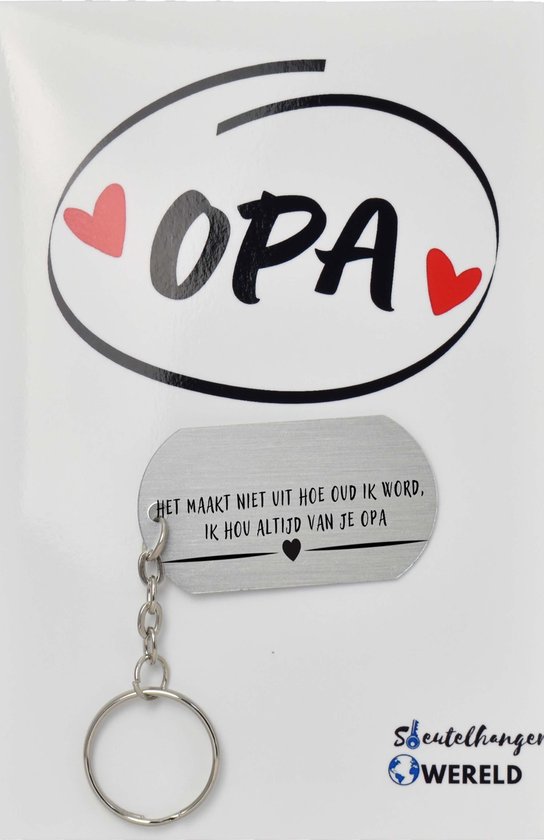 Peu importe mon âge, je t'aime toujours grand-père Porte-clés avec carte - Cadeau grand-père - grand-père - Joli cadeau à offrir à ton grand-père - 2,9 x 5,4 cm