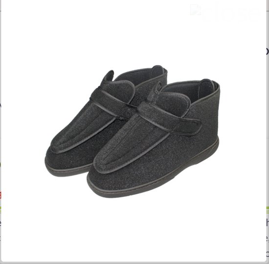 Zwarte hoge verbandsschoenen met klittenbandsluiting.