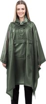 Navaris waterdichte regenponcho met draagtas - Uniseks regenjas - Regencape voor mannen en vrouwen - Groen