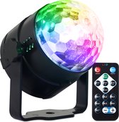 Vivid Green Discolamp met Afstandsbediening - Discobal - Disco lamp Feestverlichting - Discobol - Kinderen - Licht - Bal - Zwart