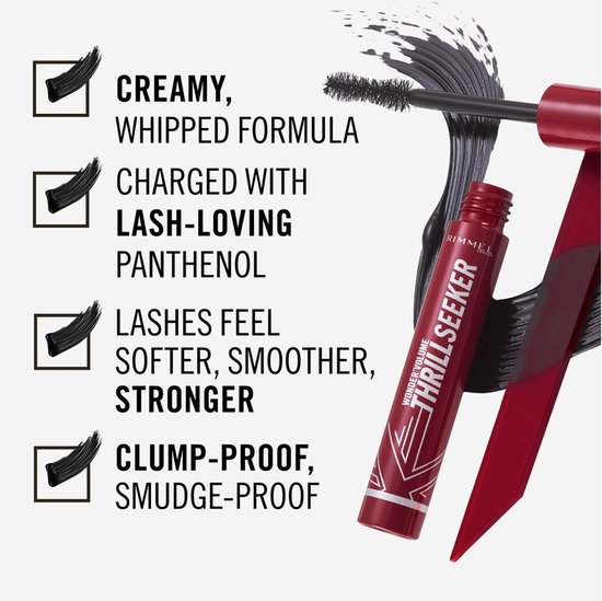 Rimmel London Wonder'Volume Thrill Seeker Mascara - 001 Extreme Black, 8 ml