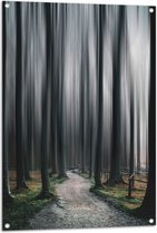 WallClassics - Tuinposter – Hele Hoge Abstracte Bomen - 70x105 cm Foto op Tuinposter  (wanddecoratie voor buiten en binnen)