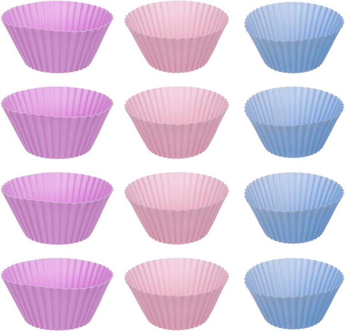 Bakplaat & Muffinvormen - Teflon Plaat - 12 Siliconen Cupcake Vormen - Herbruikbaar - Anti Aanbak laag - Rheme – foto 2