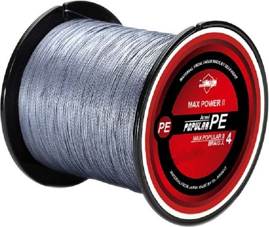 IPEXNL Max power 2 PE gevlochten super vislijn grijs - 18.1kg - 0.33 mm van 300 meter type 4 made by SK