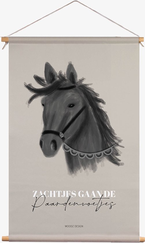 MOODZ design | Textielposter | Zachtjes gaan de paardenvoetjes | Sinterklaasfeest | 45x70 cm