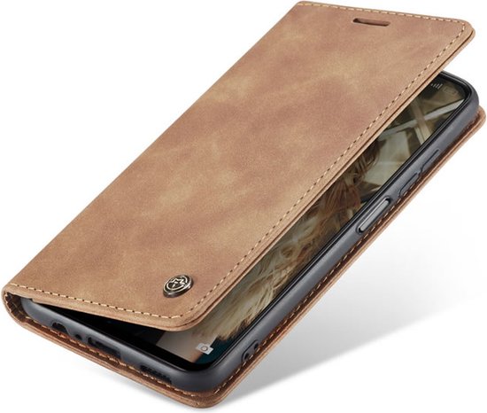 CaseMe - Hoesje geschikt voor Xiaomi Redmi Note 11 - Wallet Book Case - Magneetsluiting - Licht Bruin