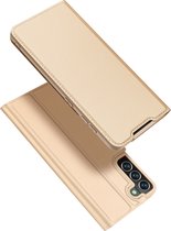 Dux Ducis - Telefoonhoesje geschikt voor Samsung Galaxy S22 Plus - Skin Pro Book Case - Goud