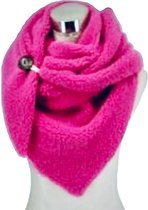 Driehoekige Sjaal - Teddy - Dikke Kwaliteit - Roze - 160 x 80 cm (2322#)