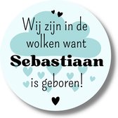 Gepersonaliseerde Geboorte Stickers | Naamstickers Jongen Geboortekaartje | 20 stuks