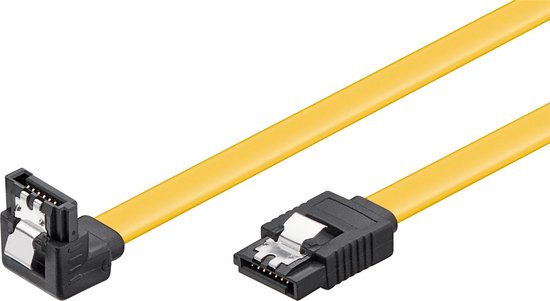 Goobay TAKSATA030DR Câble SATA 0,3 m SATA 7 broches noir, jaune