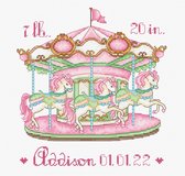 Roze Baby Carousel Aida Leti Stitch Borduurpakket L8046