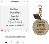 Sleutelhanger en kaartje liefste Meter | grijs | instagram | jij bent de liefste | liefste meter | moolste peter | cadeau