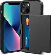 Coque arrière adaptée pour Apple iPhone 14 - Zwart - PC dur - Porte-cartes