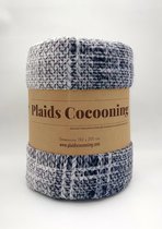 Plaids Cocooning - fleece deken - plaid - Tweed gris- Superzachte fleece - 200 cm x 150 cm